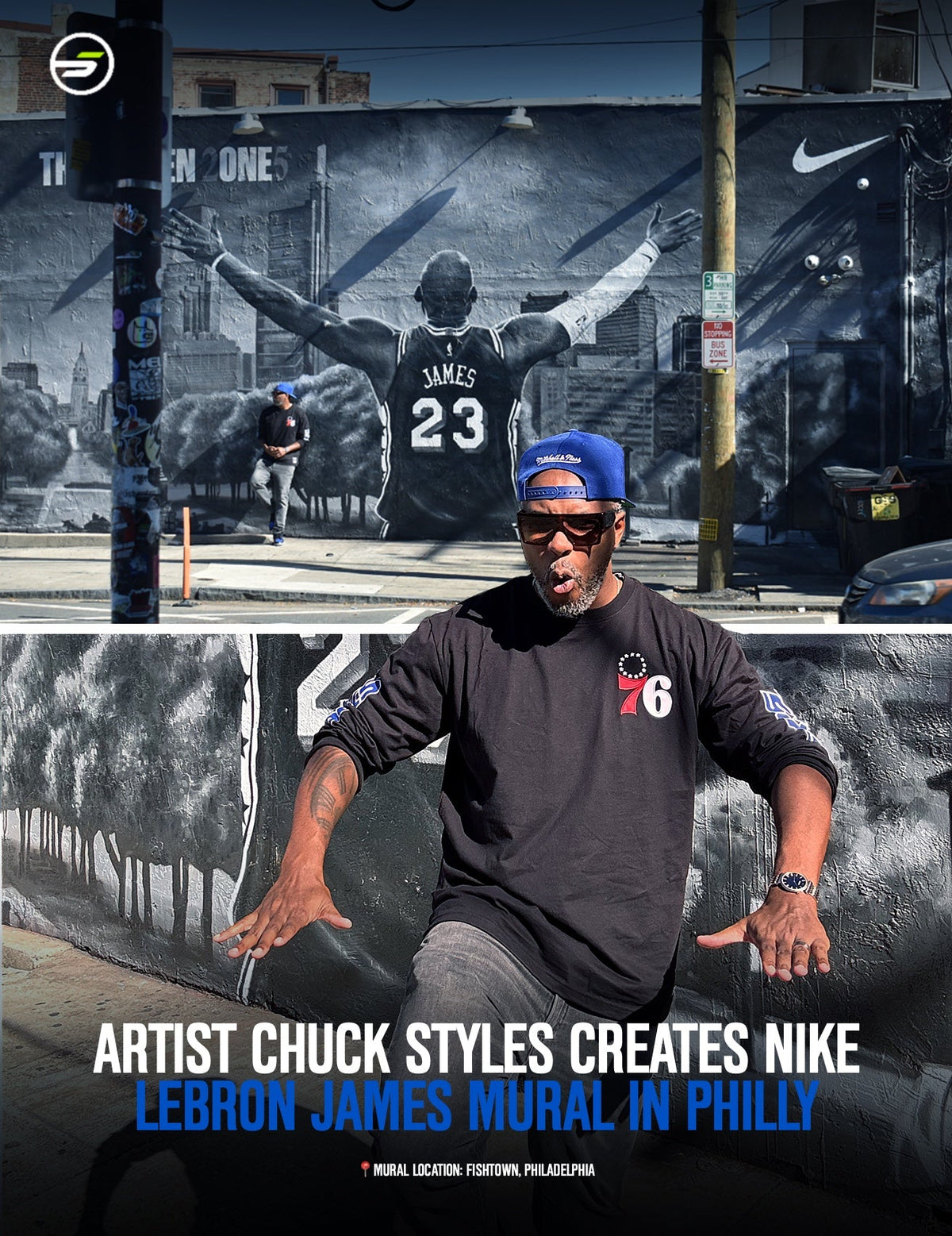 Artist Chuck Styles Creates a New LeBron James Mural in Philadelphia for NIKE