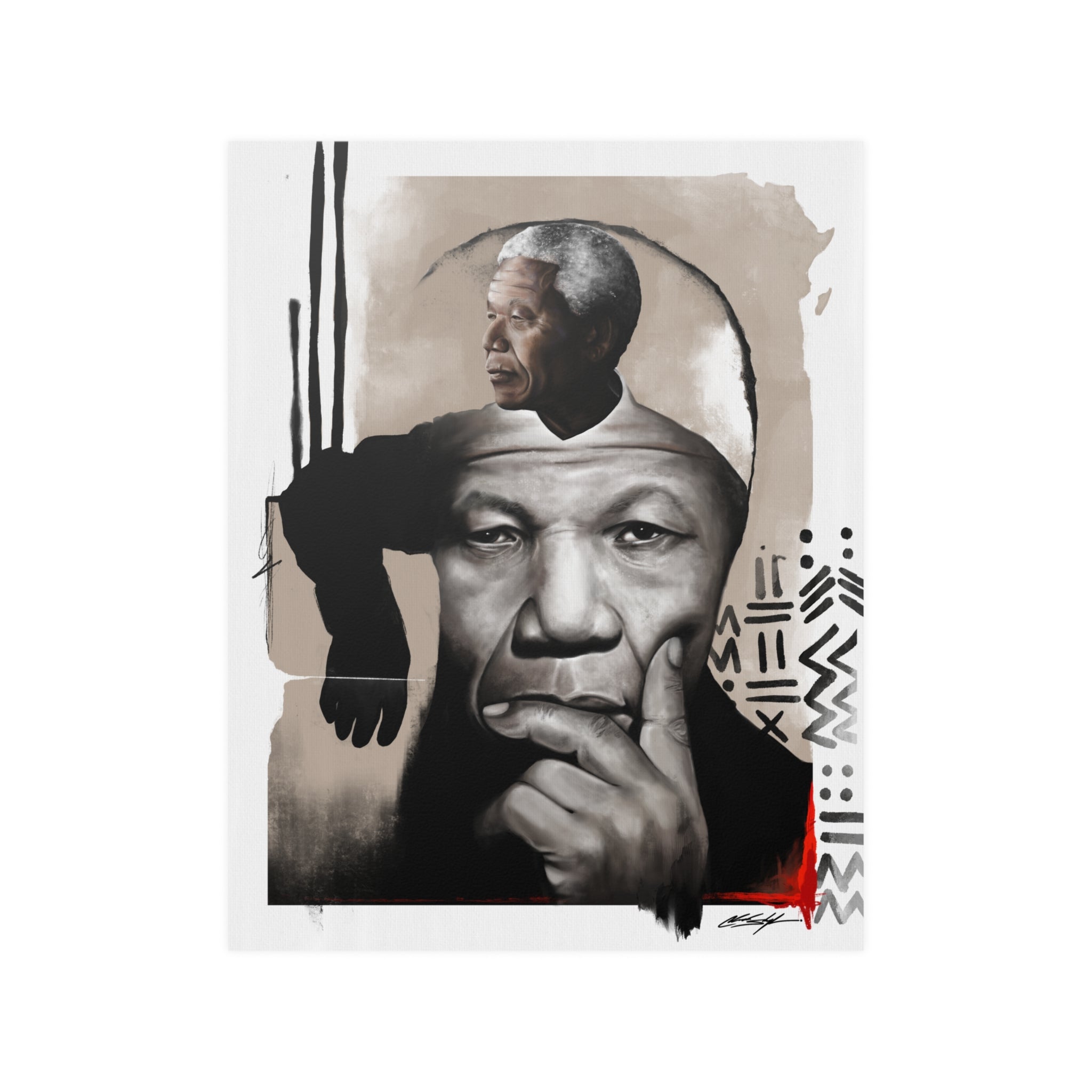Voice of Nelson Mandela Portrait Art Print | Contemporary Wall Art