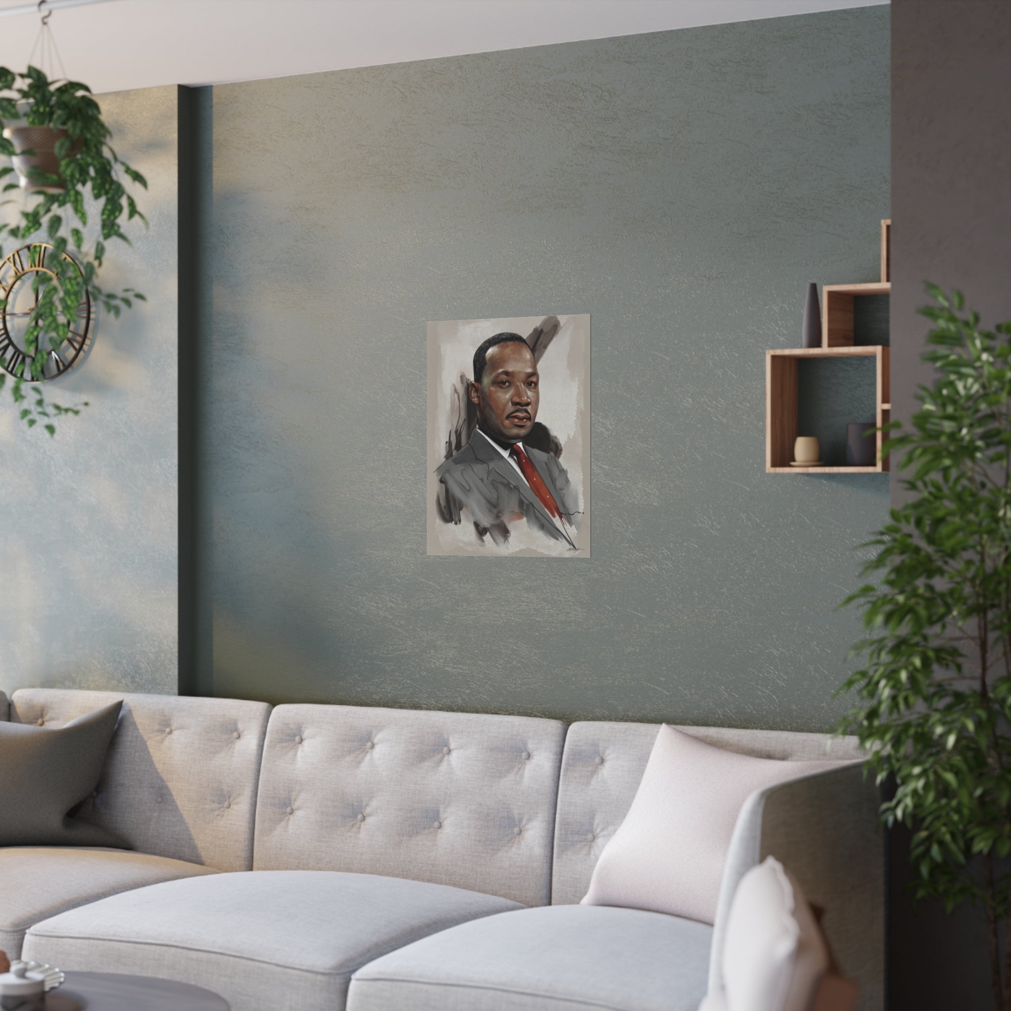 Dr. Martin Luther King Portrait Satin Poster