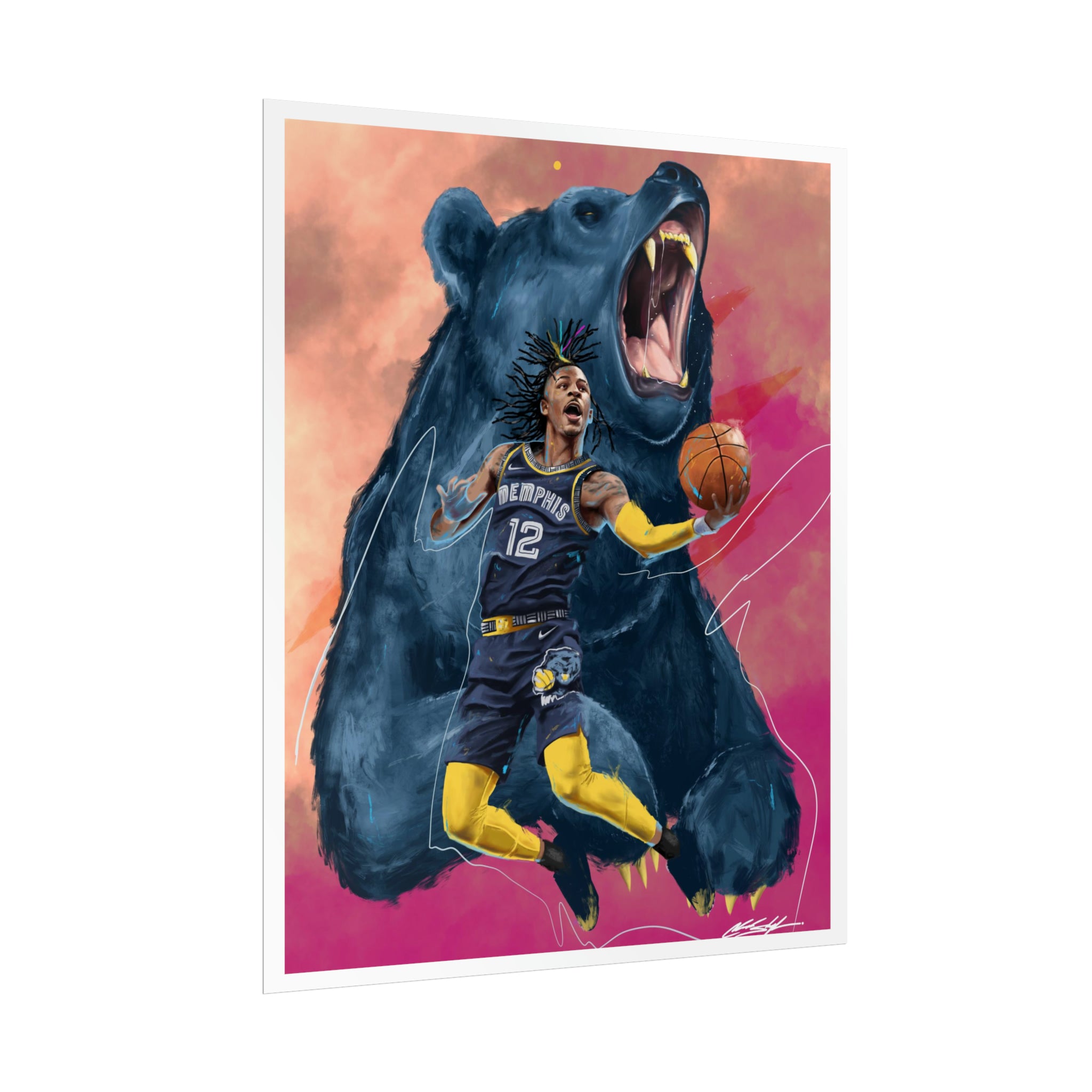 Ja Morant and Bear Poster