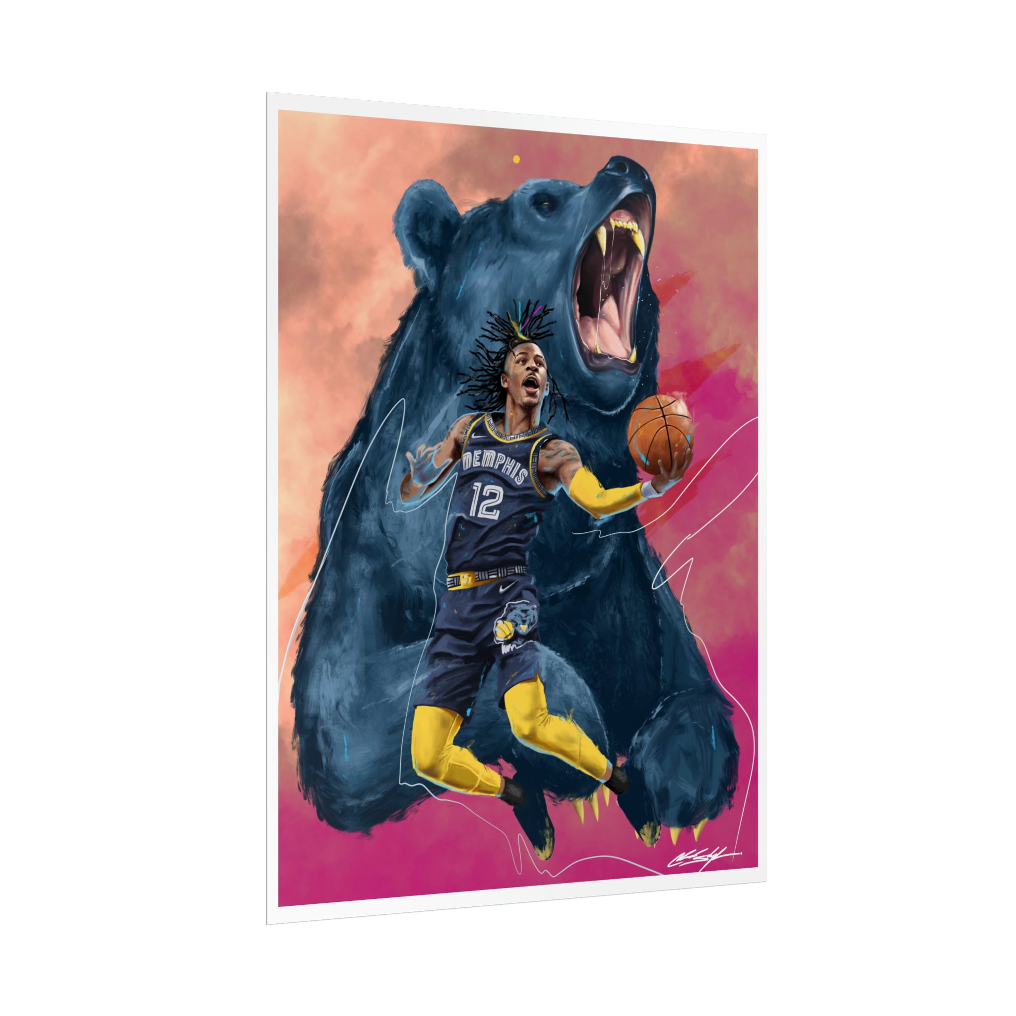 Ja Morant and Bear Poster