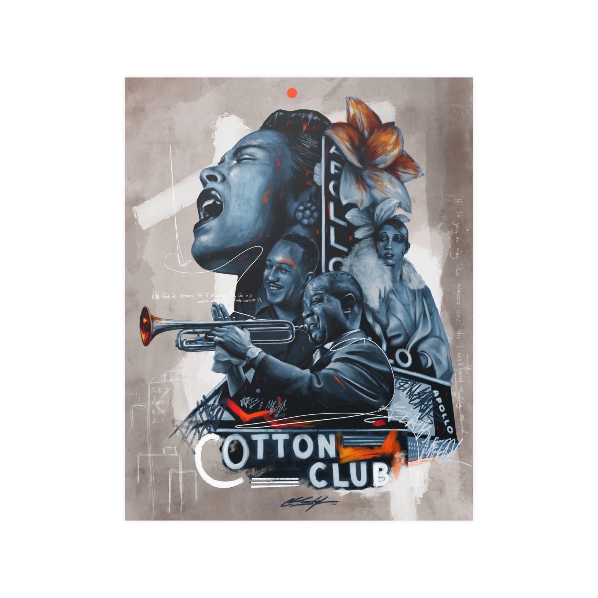 Roses in Harlem Satin Poster