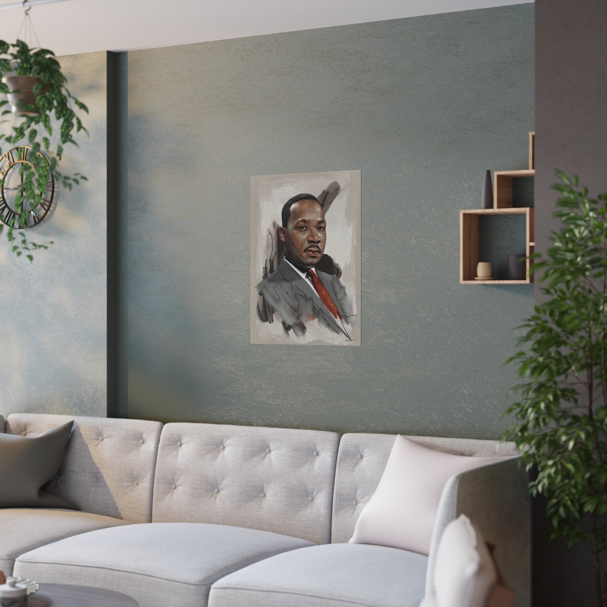 Dr. Martin Luther King Portrait Satin Poster