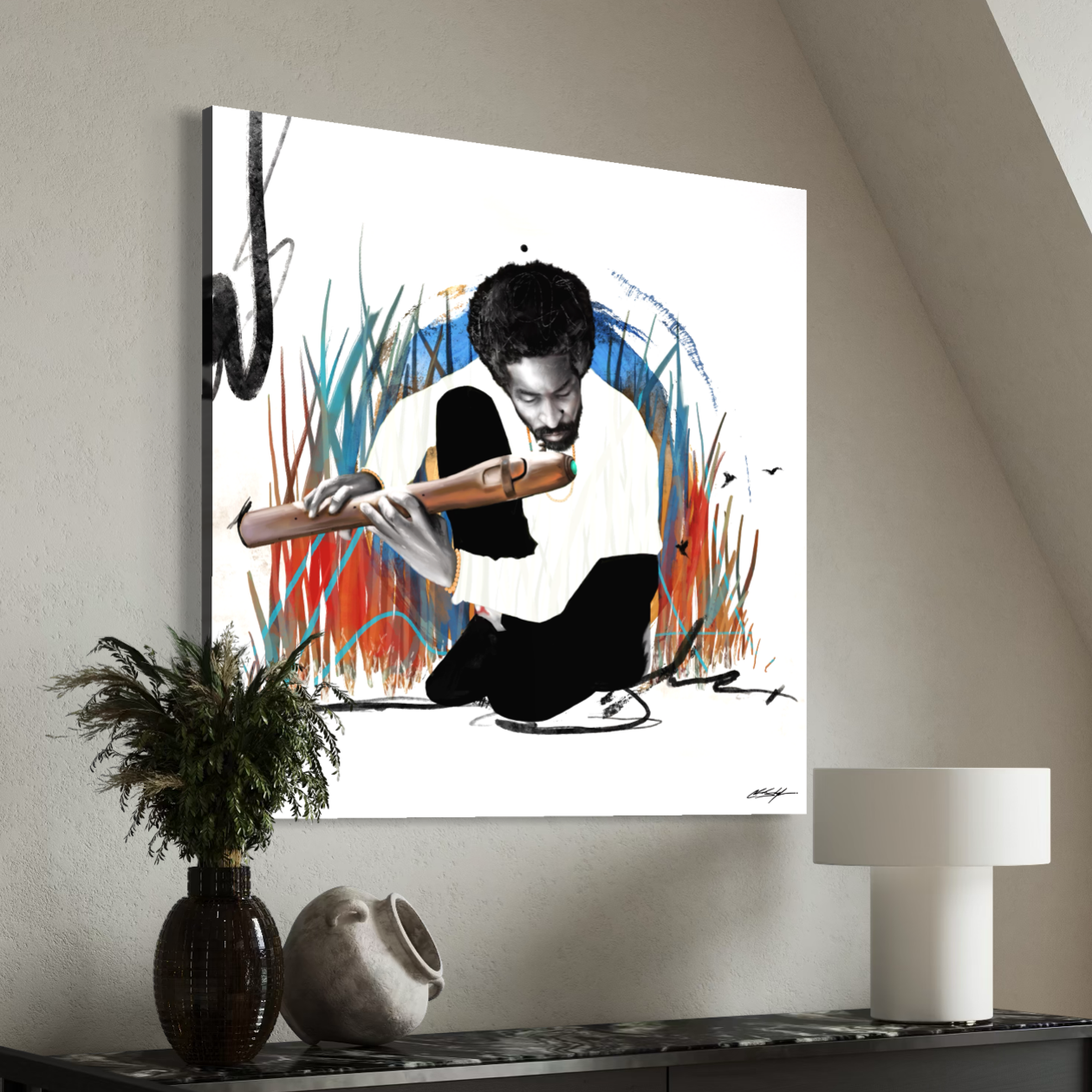 Andre 3000 Abstract Flute | Contemporary Wall Art