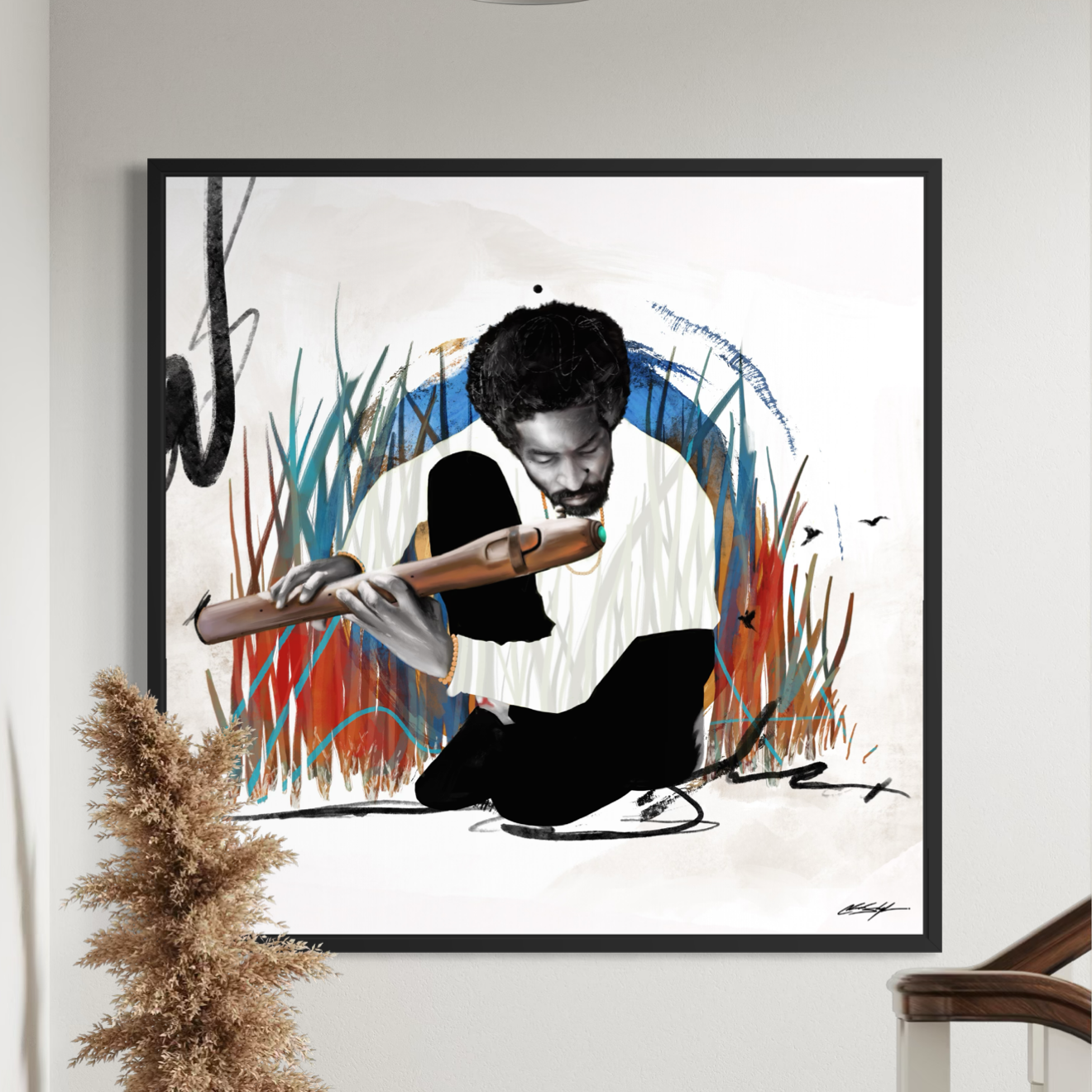 Andre 3000 Abstract Flute | Contemporary Wall Art