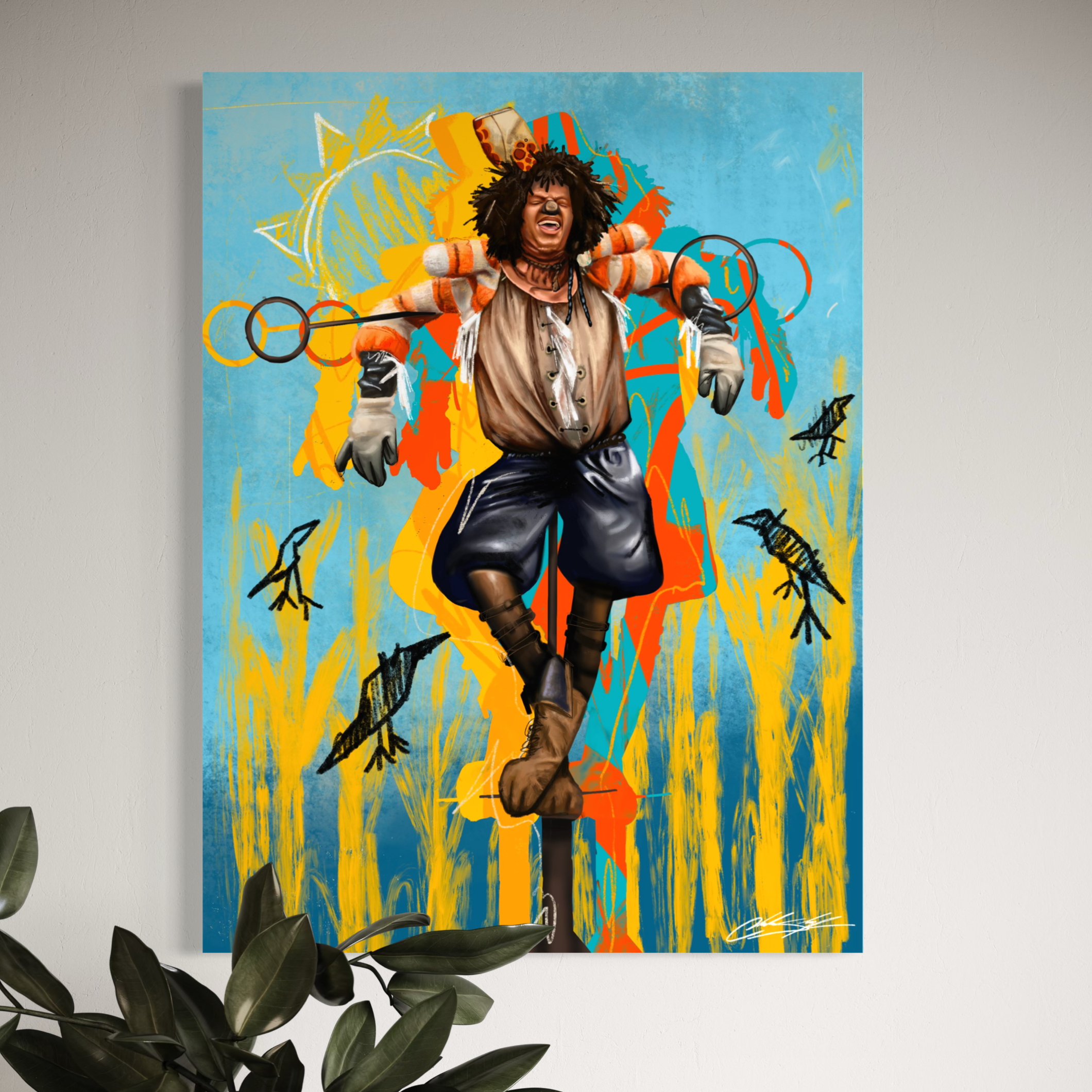 Ease On The Wiz Scarecrow | Contemporary Portrait Wall Art