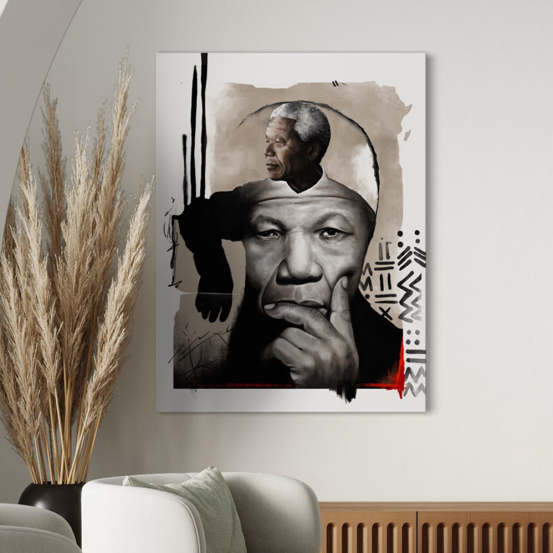 Voice of Nelson Mandela Portrait Art Print | Contemporary Wall Art