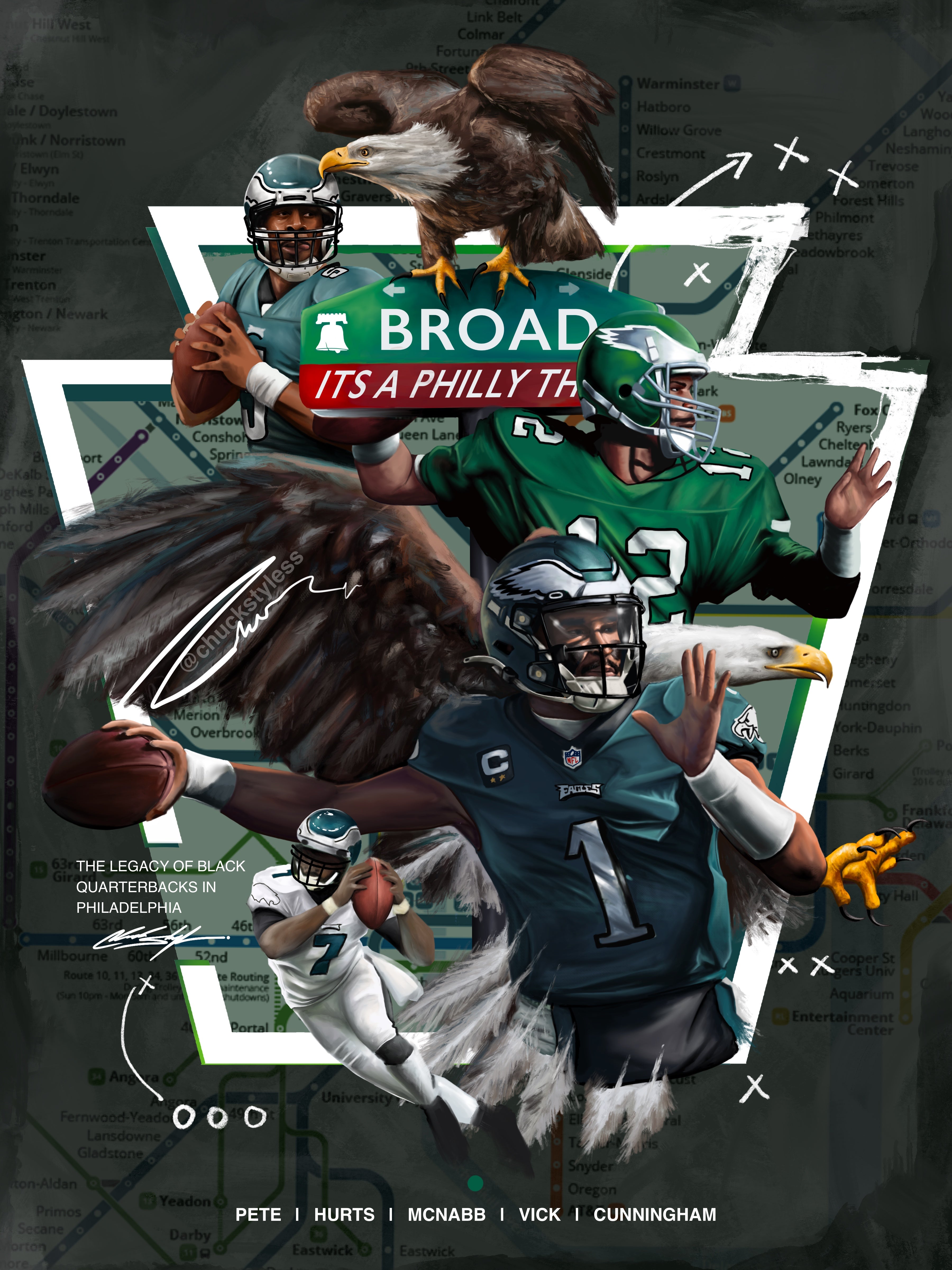 LEGACY OF EAGLES PHILLY QBS Canvas Print