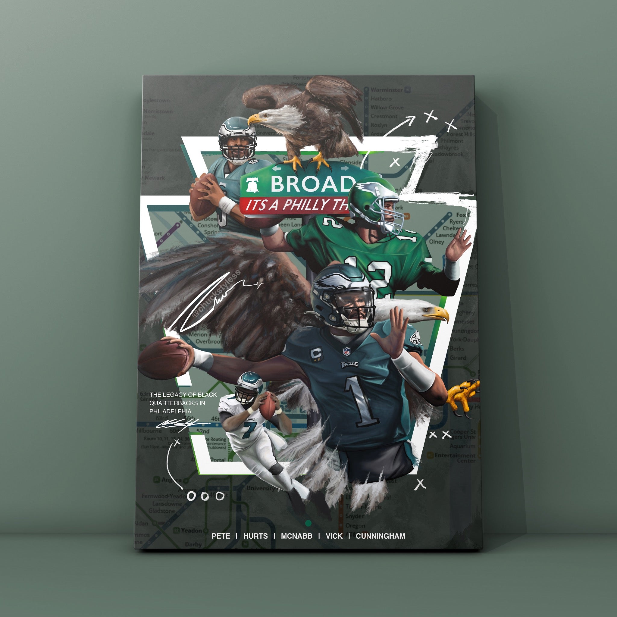LEGACY OF EAGLES PHILLY QBS Canvas Print