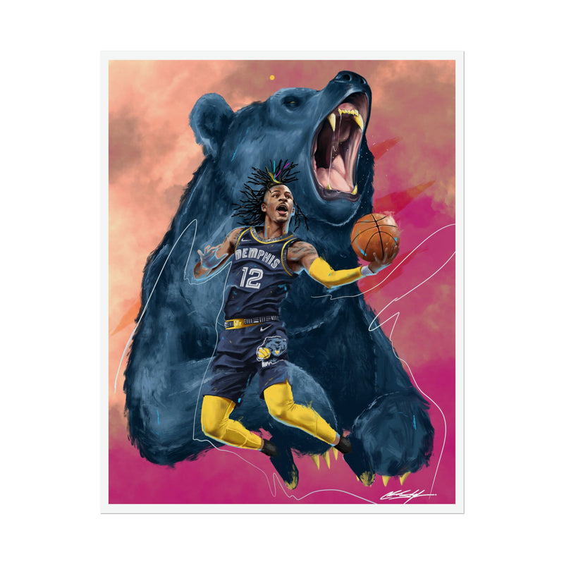 Ja Morant and Bear Poster