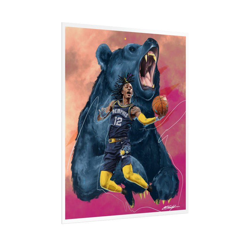 Ja Morant and Bear Poster