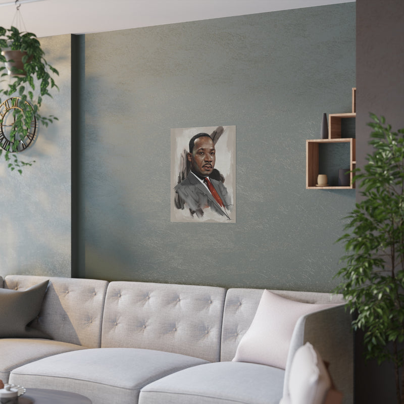 Dr. Martin Luther King Portrait Satin Poster