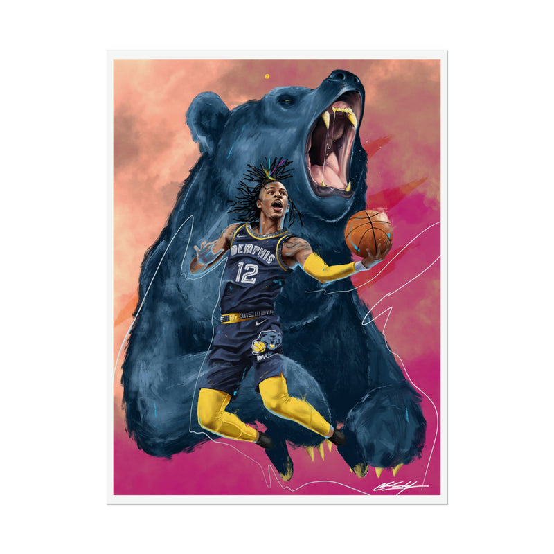 Ja Morant and Bear Poster
