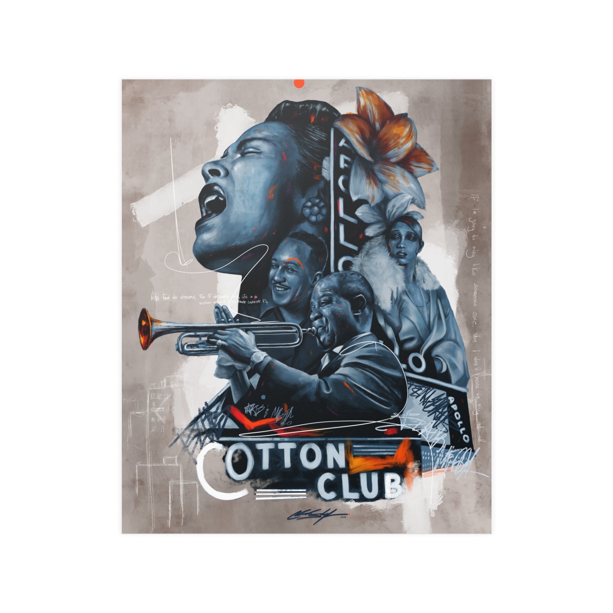 Roses in Harlem Satin Poster
