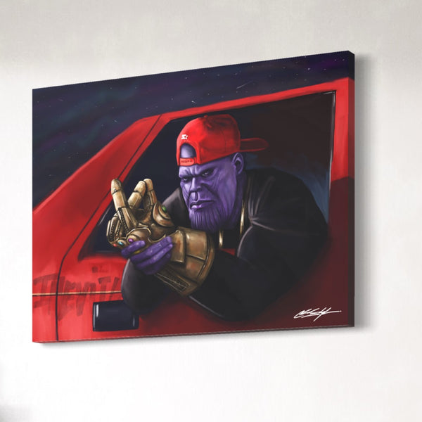 Thanos in the Hood Canvas Print