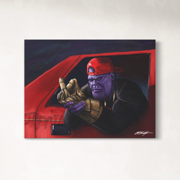 Thanos in the Hood Canvas Print