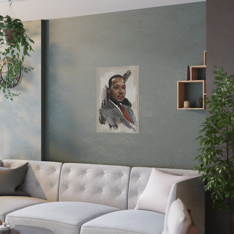 Dr. Martin Luther King Portrait Satin Poster