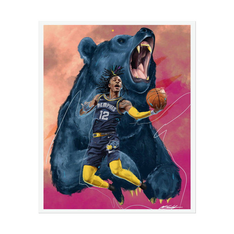 Ja Morant and Bear Poster