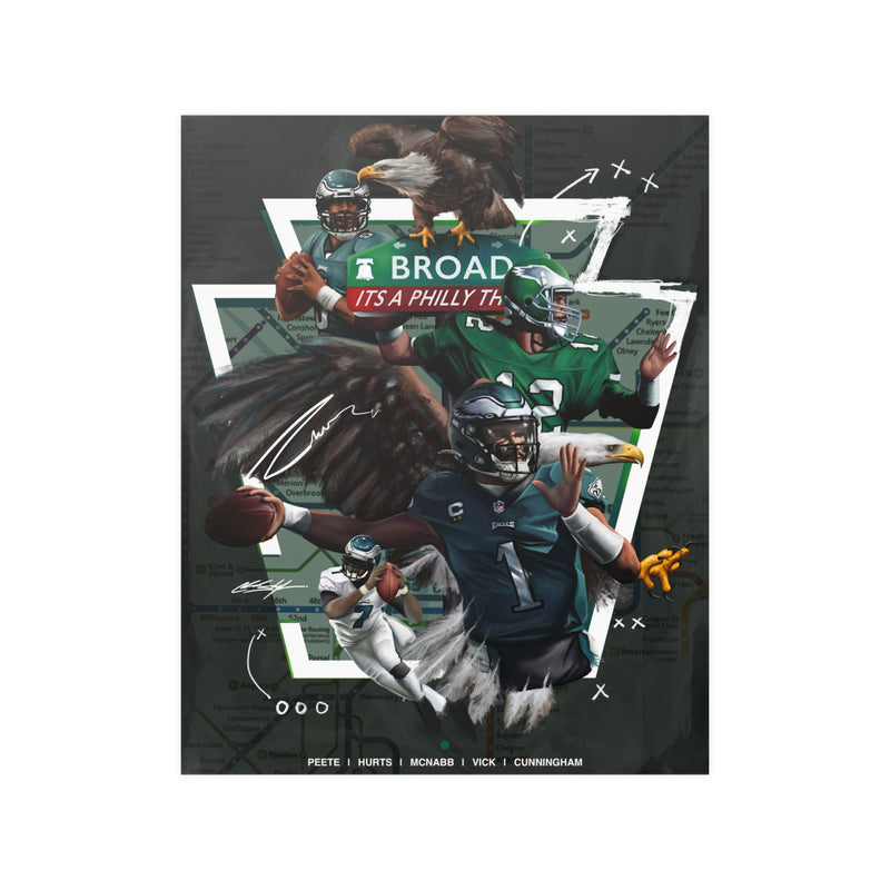 Legacy of Eagles QBs Satin Poster