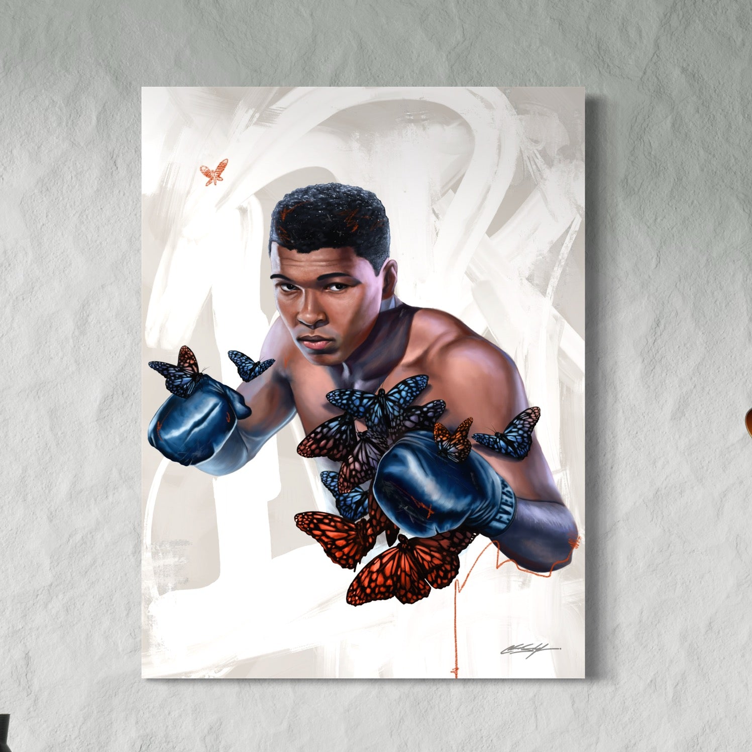 Muhammad Ali Butterly Portrait Art Print | Contemporary Wall Art