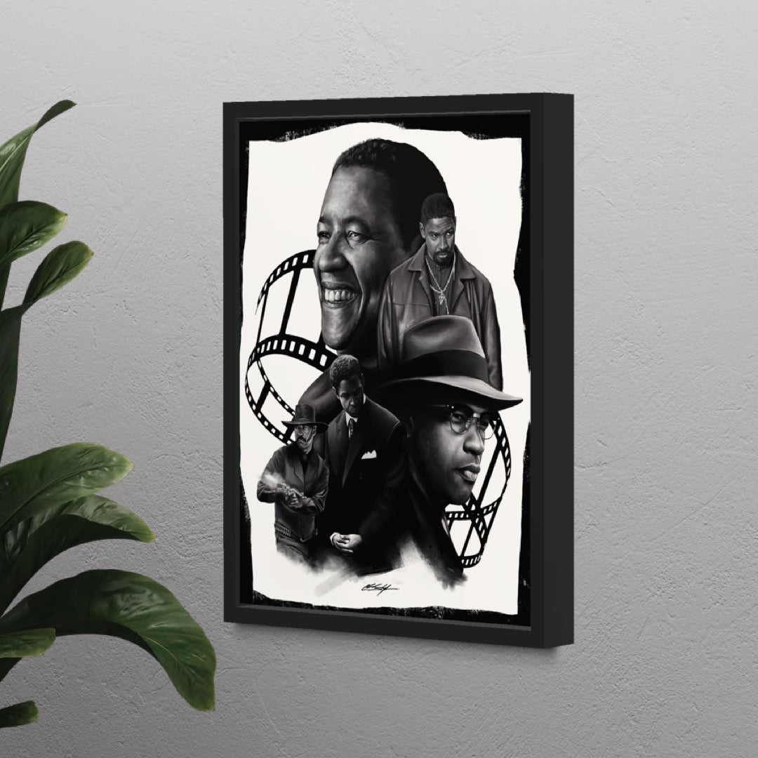 Denzel Washington Film Tribute Art Print | Classic Cinema Wall Art