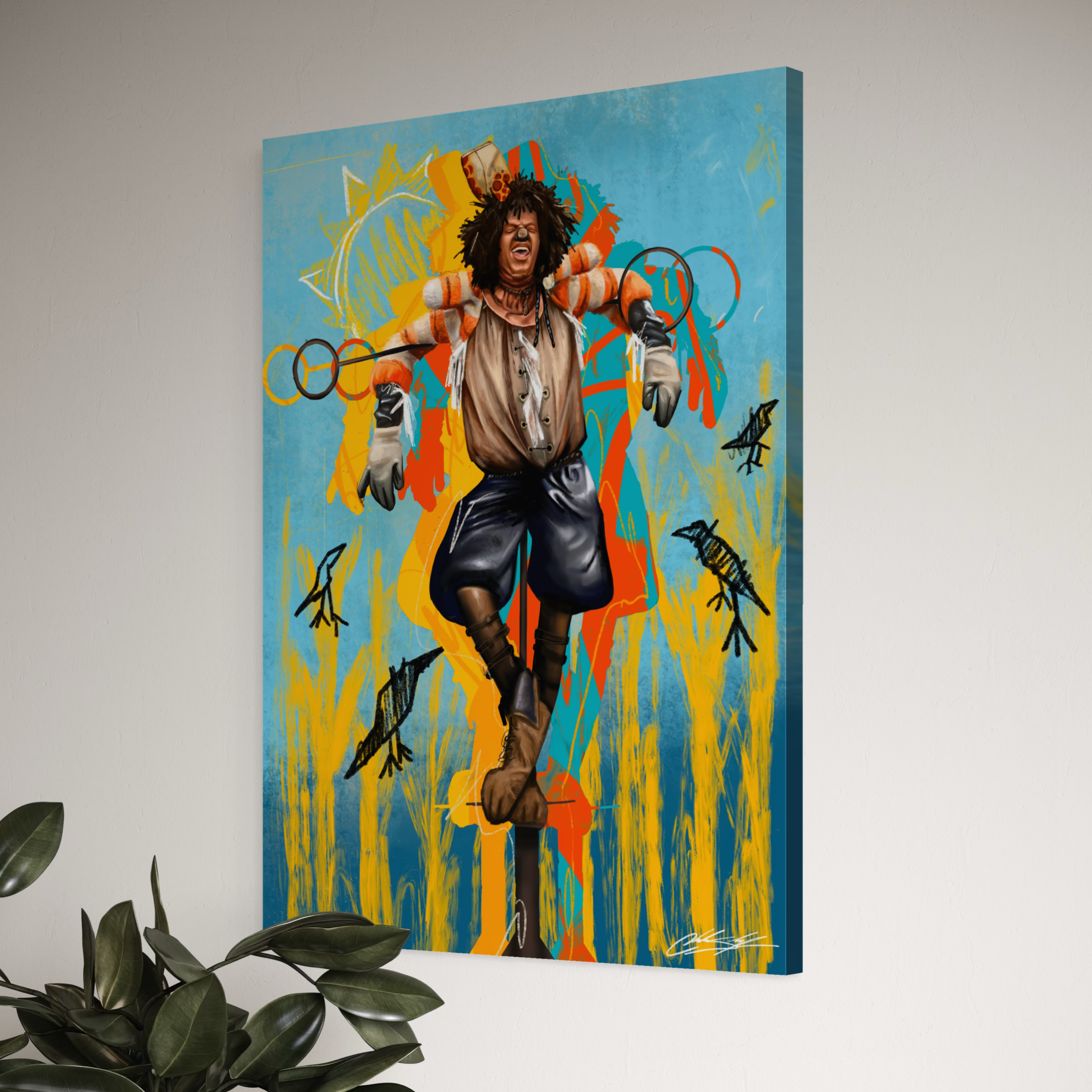 Ease On The Wiz Scarecrow | Contemporary Portrait Wall Art