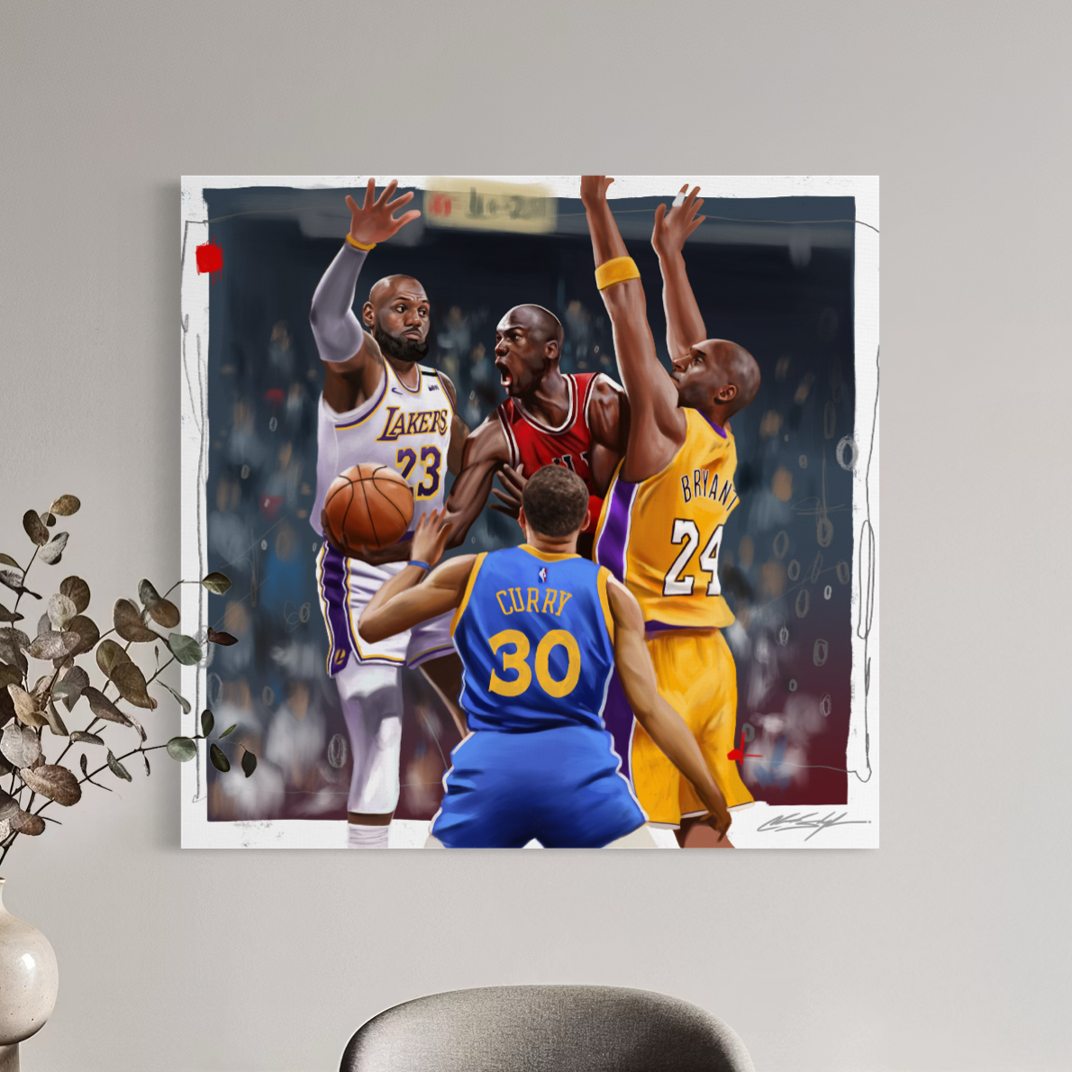 MJ vs Everybody: Basketball Legends | Contemporary Wall Art
