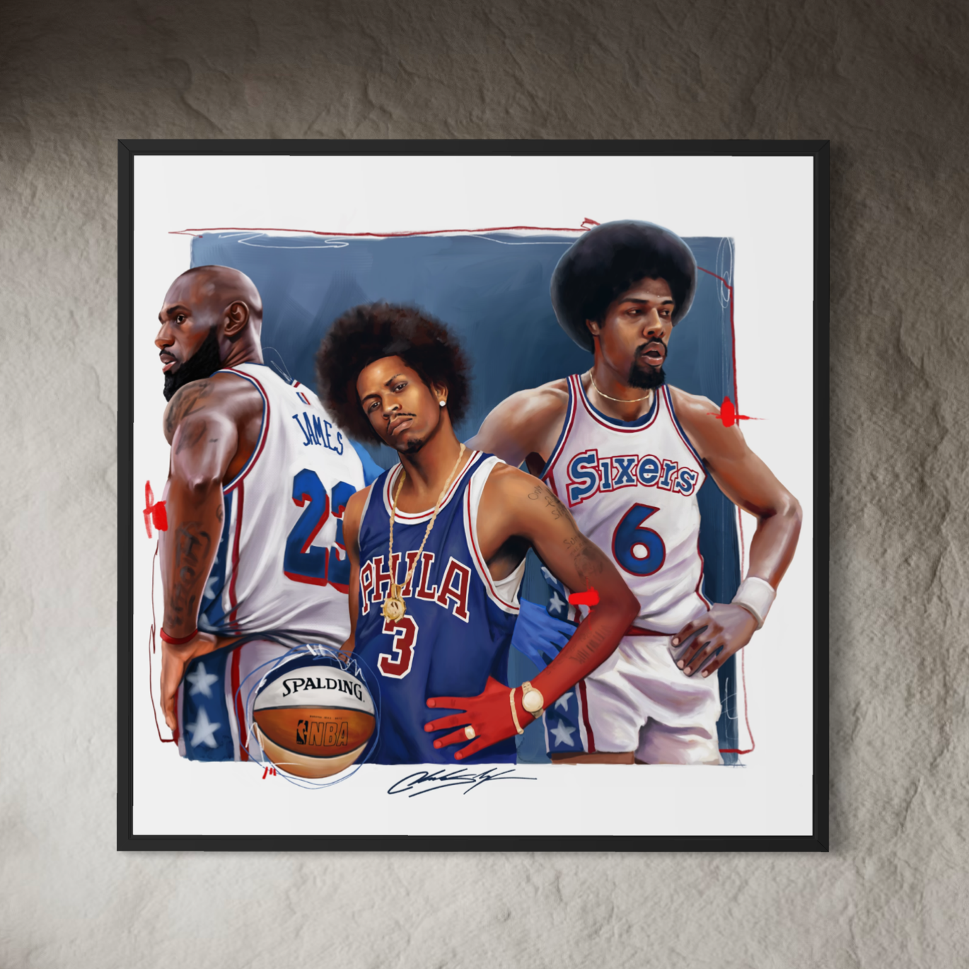 Sixers in 6 : Philly Basketball Legends | Contemporary Wall Art