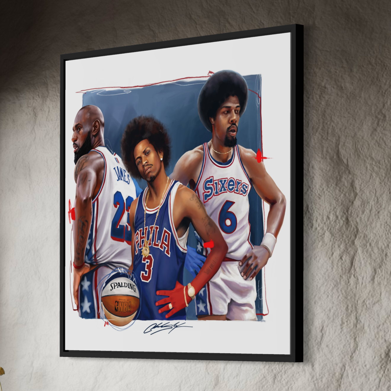 Sixers in 6 : Philly Basketball Legends | Contemporary Wall Art